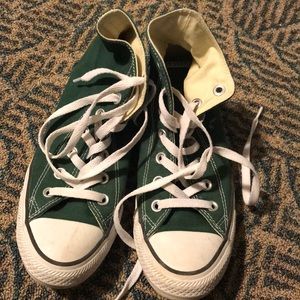 Forest green high top converse
